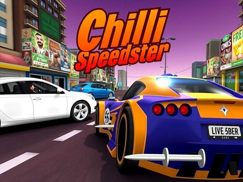 Chilli Speedster Official Cover Chilli Speedster Game Cover featuring Indian streets and spicy power-ups